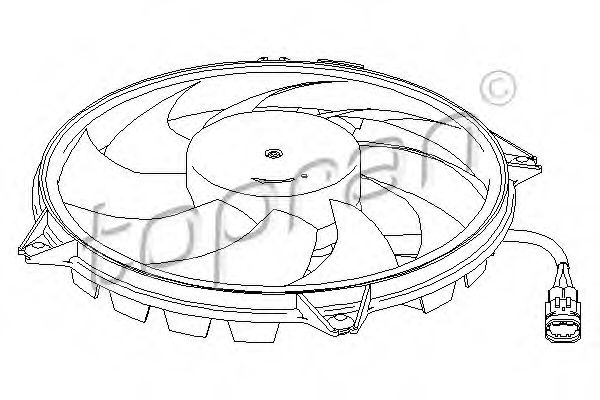 Ventilator, radiator PEUGEOT PARTNER combispace (5F) (1996 - 2012) TOPRAN 721 534 piesa NOUA