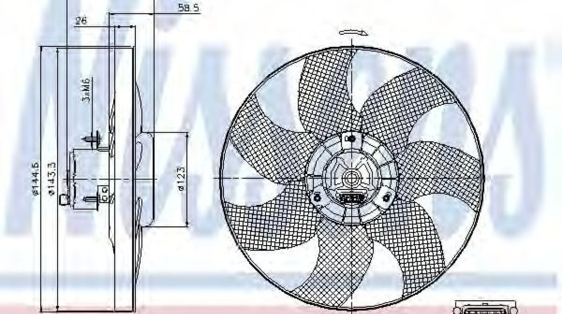 Ventilator, radiator SEAT AROSA (6H) (1997 - 2004) NISSENS 85542 piesa NOUA