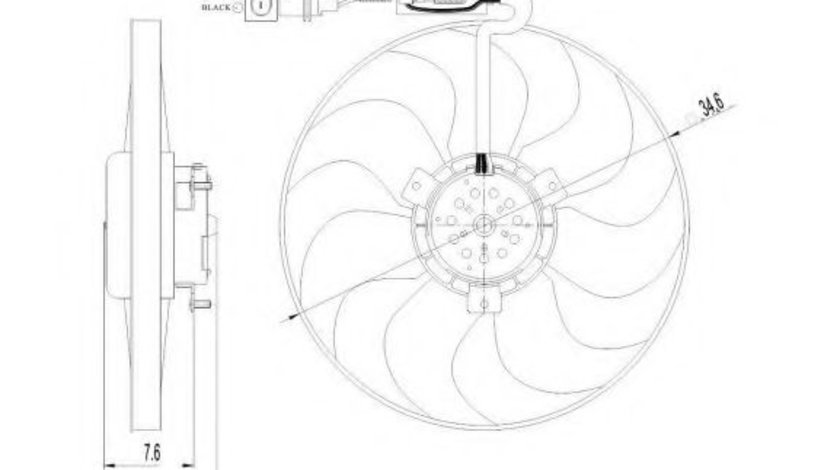 Ventilator, radiator SEAT CORDOBA (6L2) (2002 - 2009) NRF 47064 piesa NOUA