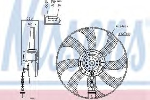 Ventilator, radiator SEAT CORDOBA (6L2) (2002 - 2009) NISSENS 85549 piesa NOUA