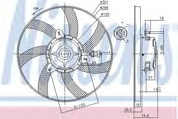 Ventilator, radiator SEAT CORDOBA Vario (6K5) (1999 - 2002) NISSENS 85800 piesa NOUA