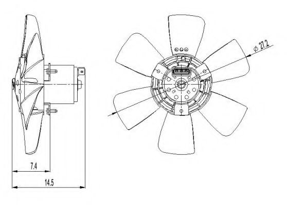 Ventilator, radiator SEAT IBIZA II (6K1) (1993 - 1999) NRF 47390 piesa NOUA