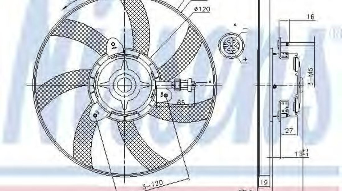 Ventilator, radiator SEAT IBIZA II (6K1) (1993 - 1999) NISSENS 85800 piesa NOUA