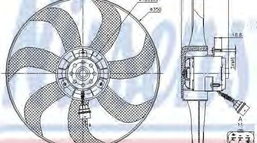 Ventilator, radiator SEAT IBIZA IV (6L1) (2002 - 2009) NISSENS 85725 piesa NOUA