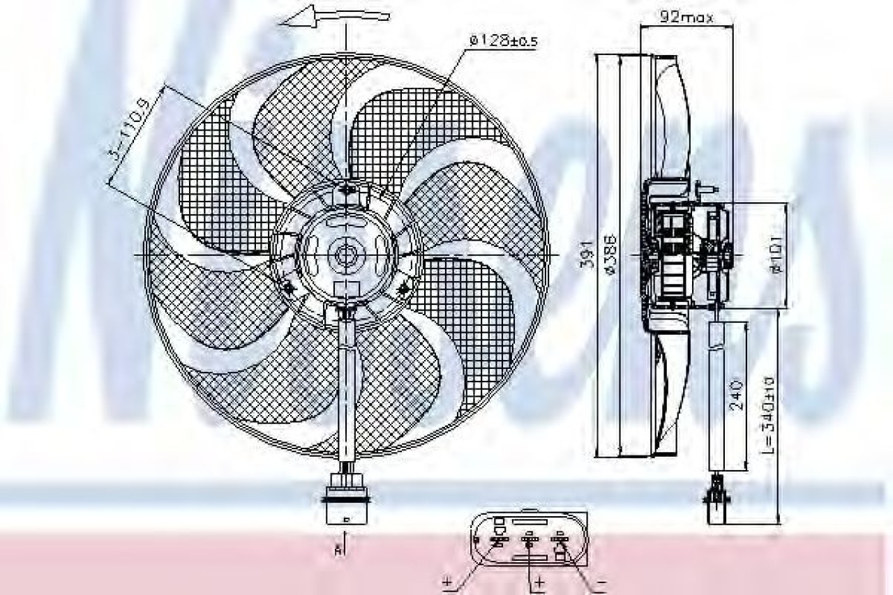 Ventilator, radiator SEAT IBIZA V SPORTCOUPE (6J1, 6P5) (2008 - 2016) NISSENS 85690 piesa NOUA