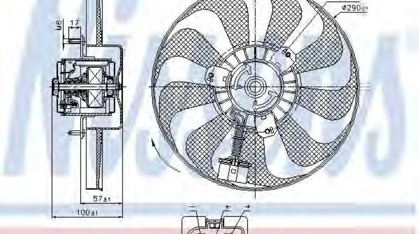 Ventilator, radiator SKODA FABIA I (6Y2) (1999 - 2008) NISSENS 85684 piesa NOUA