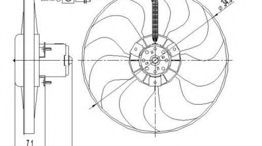 Ventilator, radiator SKODA FABIA I Combi (6Y5) (2000 - 2007) NRF 47397 piesa NOUA