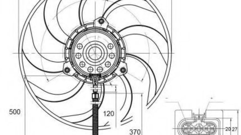 Ventilator, radiator SKODA FABIA I Combi (6Y5) (2000 - 2007) NRF 47373 piesa NOUA