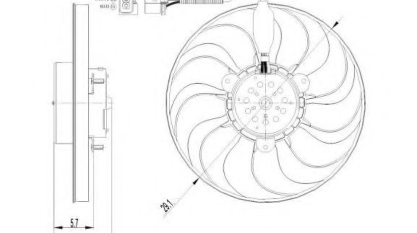 Ventilator, radiator SKODA FABIA II (2006 - 2014) NRF 47398 piesa NOUA