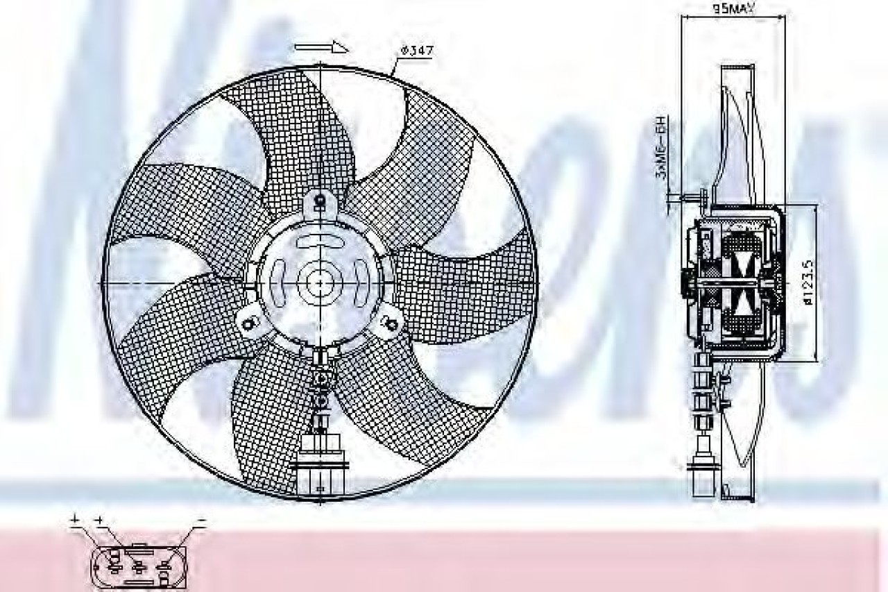 Ventilator, radiator SKODA FABIA II (2006 - 2014) NISSENS 85543 piesa NOUA