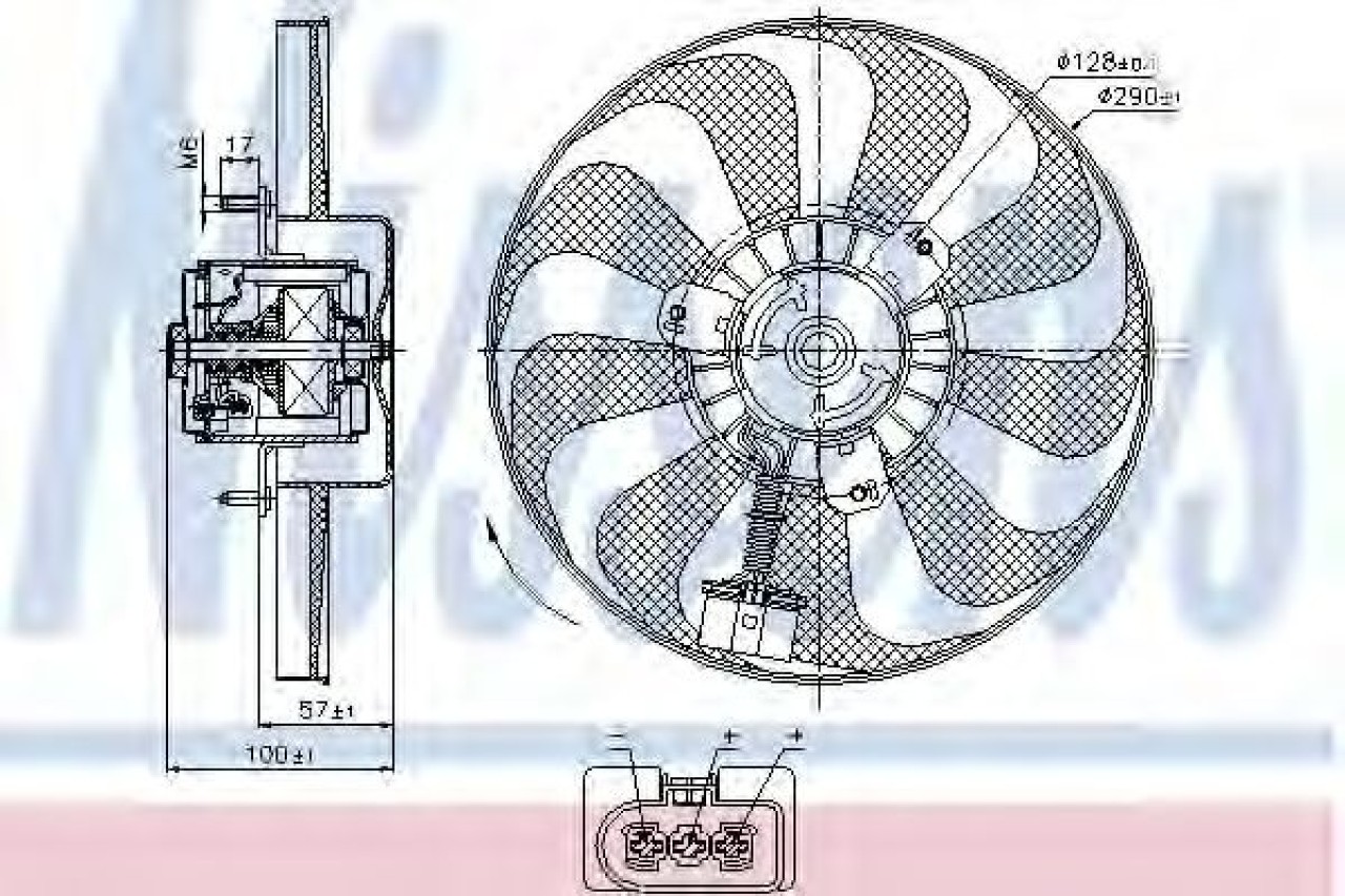 Ventilator, radiator SKODA OCTAVIA I Combi (1U5) (1998 - 2010) NISSENS 85684 piesa NOUA