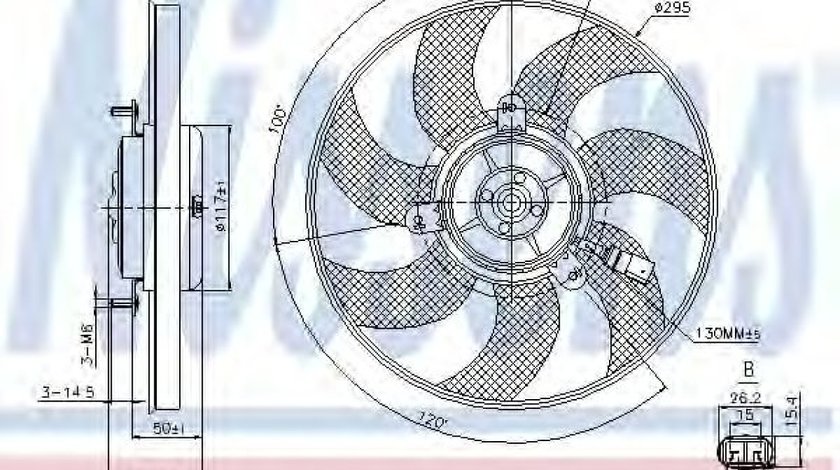 Ventilator, radiator SKODA OCTAVIA III (5E3) (2012 - 2016) NISSENS 85733 piesa NOUA