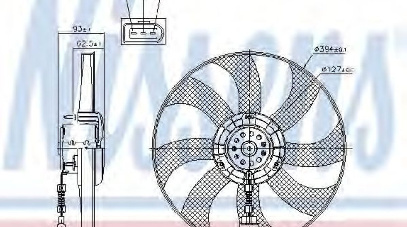 Ventilator, radiator SKODA ROOMSTER Praktik (5J) (2007 - 2015) NISSENS 85549 piesa NOUA