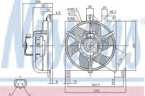 Ventilator, radiator SMART CITY-COUPE (450) (1998 - 2004) NISSENS 85765 piesa NOUA