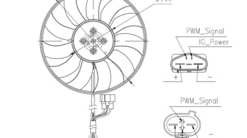 Ventilator, radiator stanga (47969 NRF) AUDI,SEAT,SKODA,VW