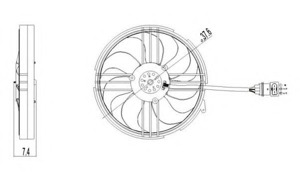 Ventilator, radiator VW LUPO (6X1, 6E1) (1998 - 2005) NRF 47409 piesa NOUA