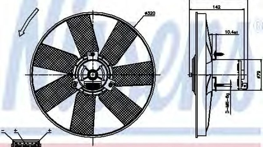 Ventilator, radiator VW PASSAT Variant (3A5, 35I) (1988 - 1997) NISSENS 85538 piesa NOUA