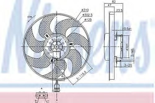 Ventilator, radiator VW SHARAN (7M8, 7M9, 7M6) (1995 - 2010) NISSENS 85761 piesa NOUA