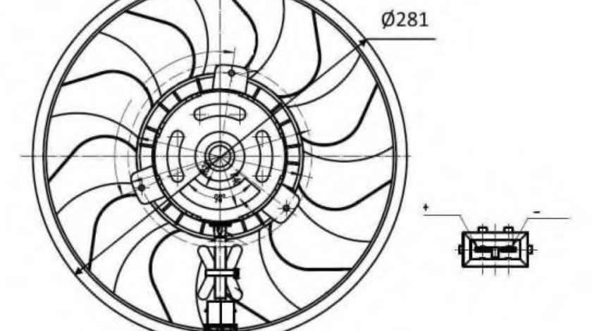 Ventilator, radiator VW TRANSPORTER IV bus (70XB, 70XC, 7DB, 7DW, 7DK) (1990 - 2003) NRF 47418 piesa NOUA