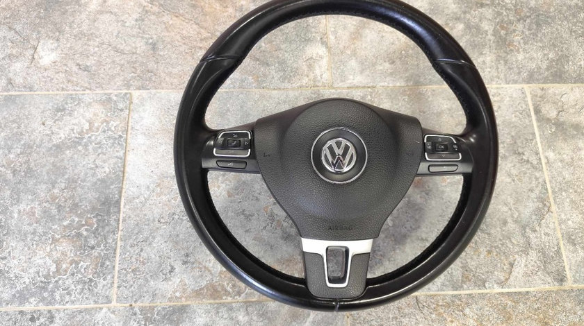 Volan din piele cu comenzi si airbag 3C8419091BE VW Passat B7 an fab. 2010 - 2014