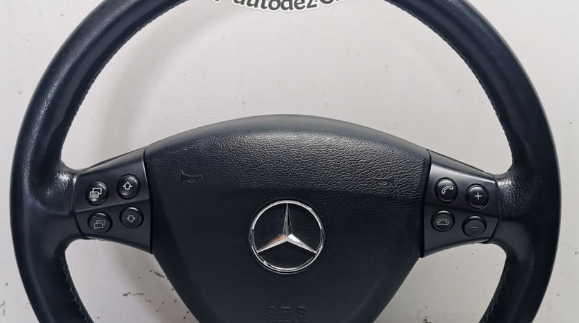Volan Mercedes A-class W169 imbracat in piele cu comenzi complet cu airbag