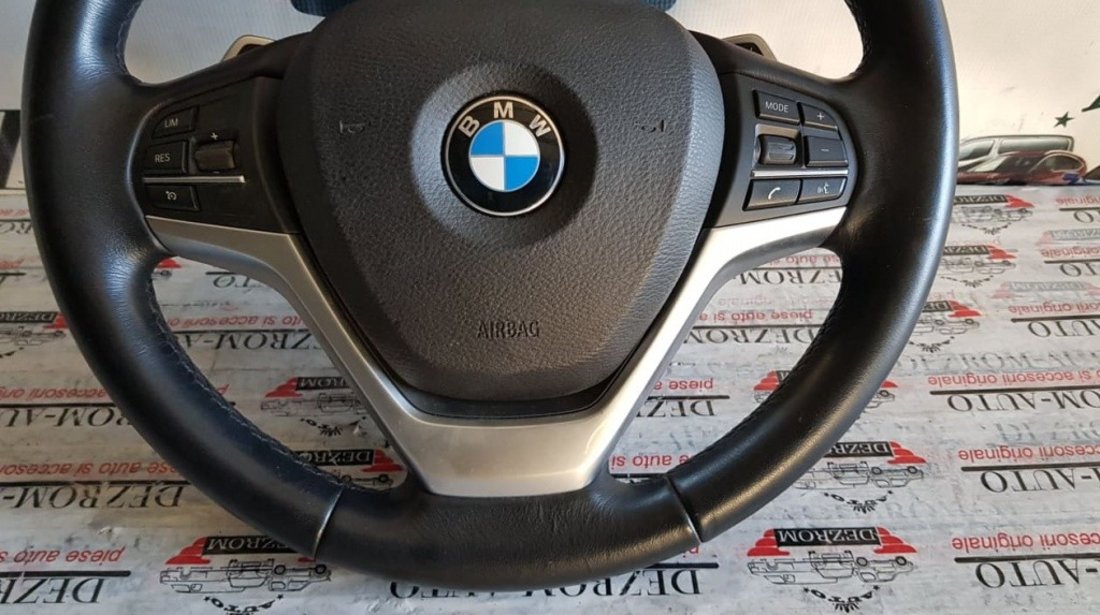 Volan piele cu comenzi, padele, vibratii pentru Lane Assist + airbag BMW  Seria 3 F34 cod piesa : 686534502 #81302161