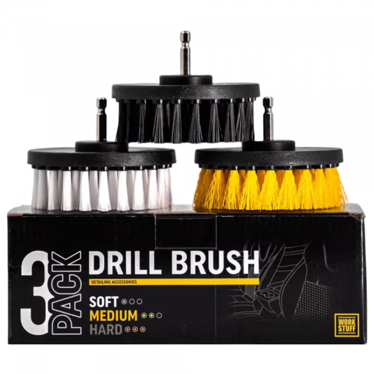 Work Stuff Drill Brush 3 Pack Set 3 Buc Perii Curatat Tapiteria Pentru Bormasina WS-146