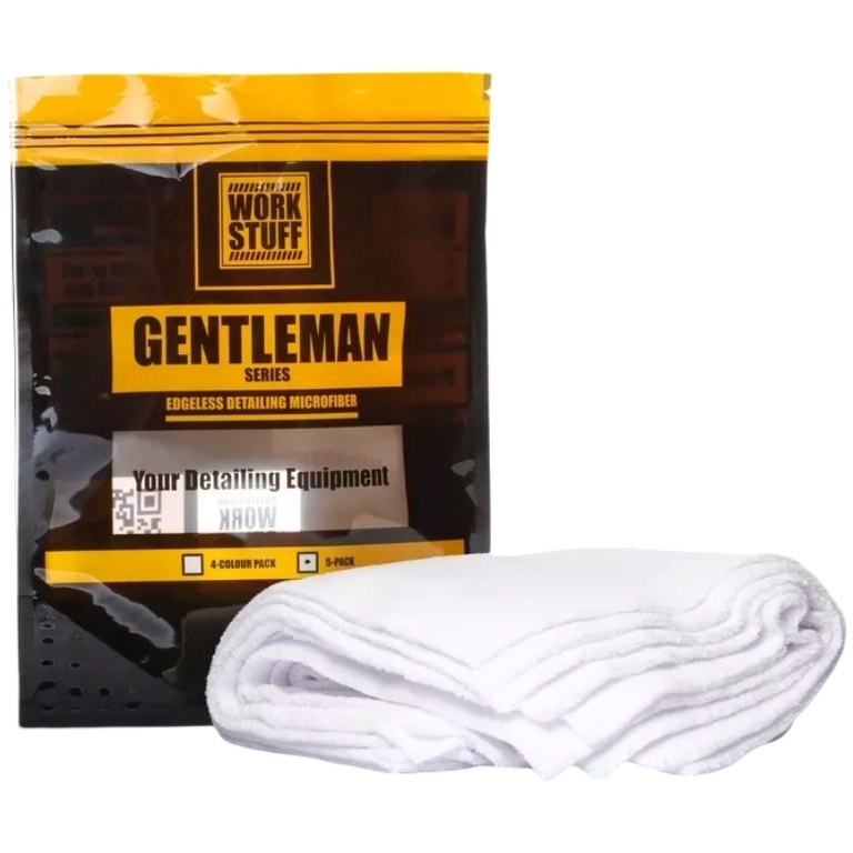 Work Stuff Gentleman Basic Microfiber Set 5 Buc Laveta Microfibra Alb 40X40CM WS-GTLMB-5WHITE