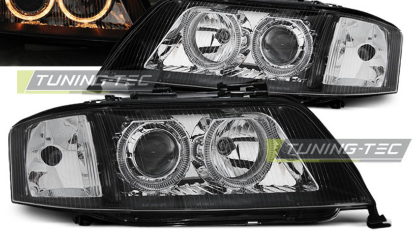 XENON Faruri ANGEL EYES BLACK compatibila AUDI A6 05.97-09.99