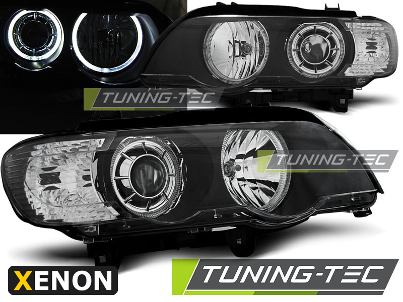 XENON Faruri ANGEL EYES LED BLACK compatibila BMW X5 E53 09.99-10.03